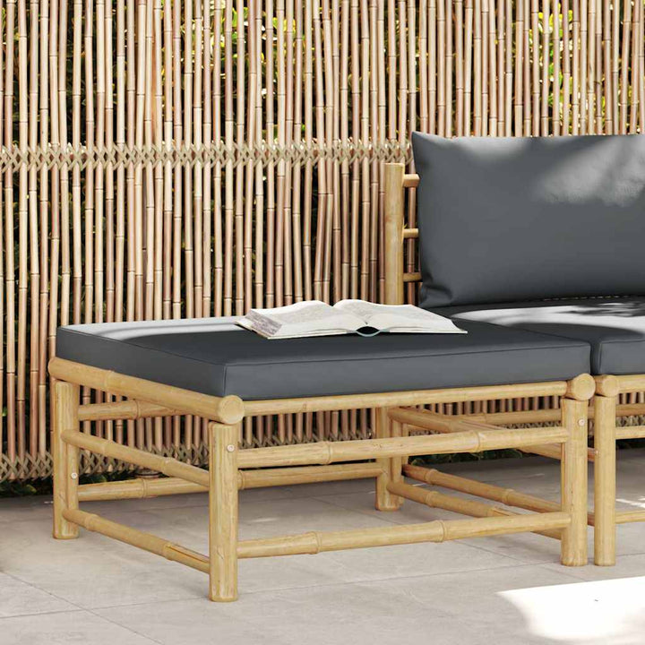 Loungegrupp För Trädgården Med A Dynor 2 Delar Bambu