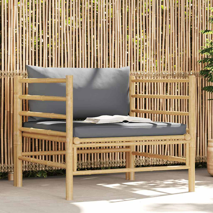 Loungegrupp För Trädgården Med A Dynor 2 Delar Bambu