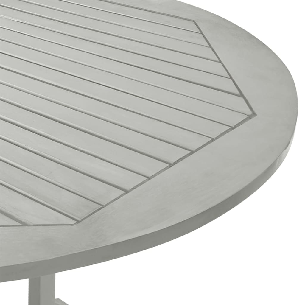 5-Delad Trädgårdsmatgrupp (150-200) X 100 Cm Massivt Akaciaträ Grå