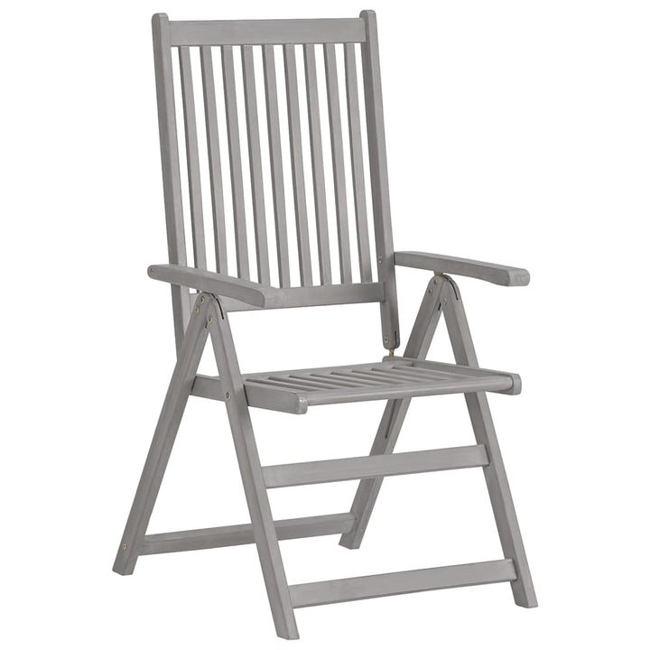 5-Delad Trädgårdsmatgrupp (150-200) X 100 Cm Massivt Akaciaträ Grå