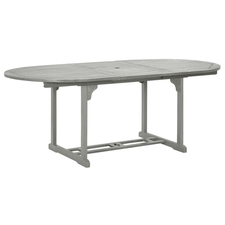 5-Delad Trädgårdsmatgrupp (150-200) X 100 Cm Massivt Akaciaträ Grå