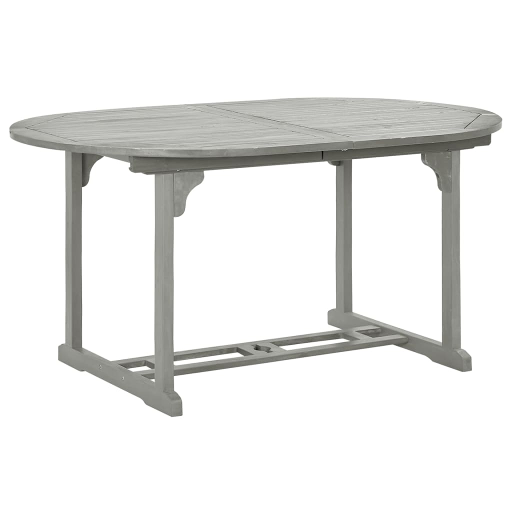 5-Delad Trädgårdsmatgrupp (150-200) X 100 Cm Massivt Akaciaträ Grå