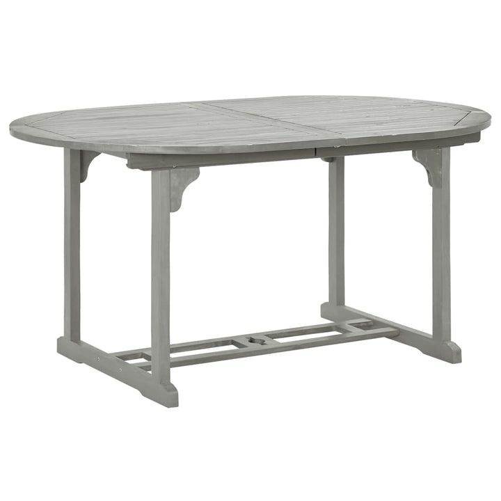 5-Delad Trädgårdsmatgrupp (150-200) X 100 Cm Massivt Akaciaträ Grå