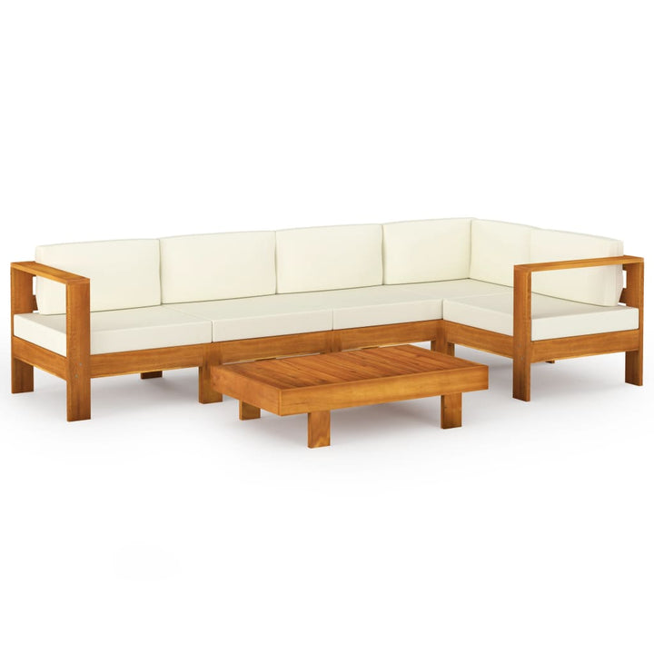 6-Delad Trädgårdsloungegrupp Med Kuddar 100X60 Cm Akaciaträ