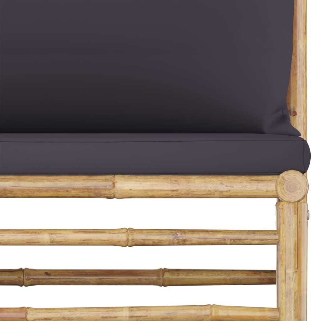 Loungegrupp För Trädgården Med Dynor 3 Delar Bambu