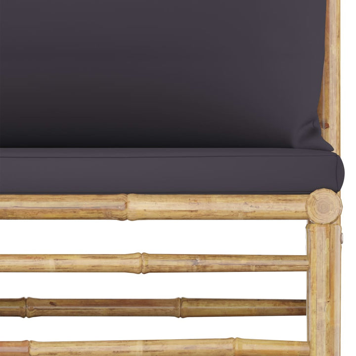 Loungegrupp För Trädgården Med Dynor 3 Delar Bambu