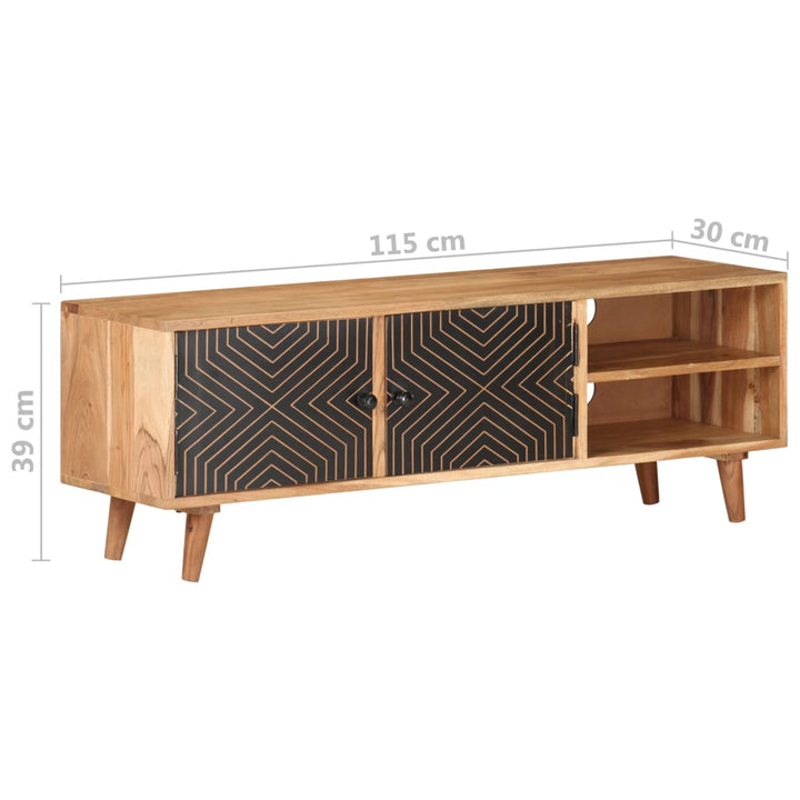 Tv-Bänk 115X30X39 Cm Massivt Akaciaträ