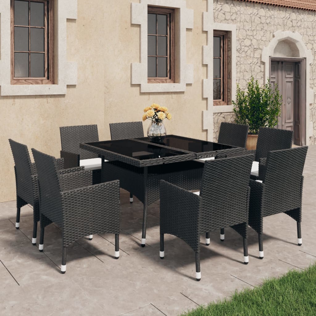 Matgrupp För Trädgården 3 Delar Konstrotting Och Glas