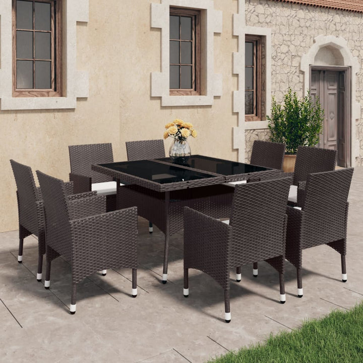 Matgrupp För Trädgården 3 Delar Konstrotting Och Glas