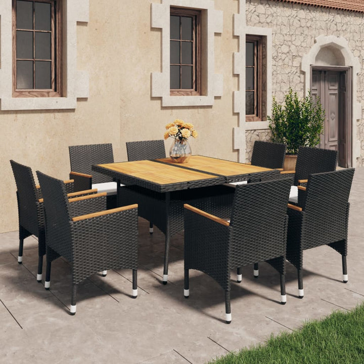 Matgrupp För Trädgården 3 Delar Konstrotting Och Akaciaträ