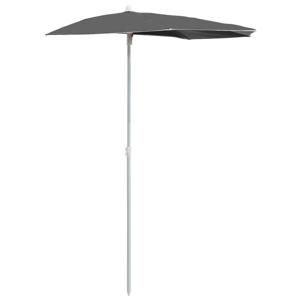 Halvrunt Parasoll Med Stång 180X90 Cm