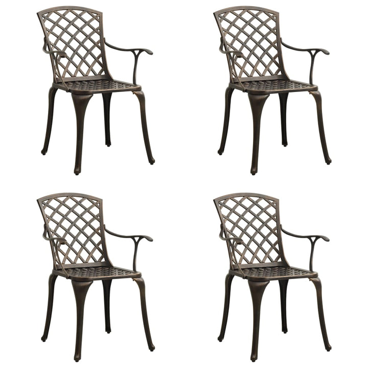 Caféstolar 4 St Gjuten Aluminium