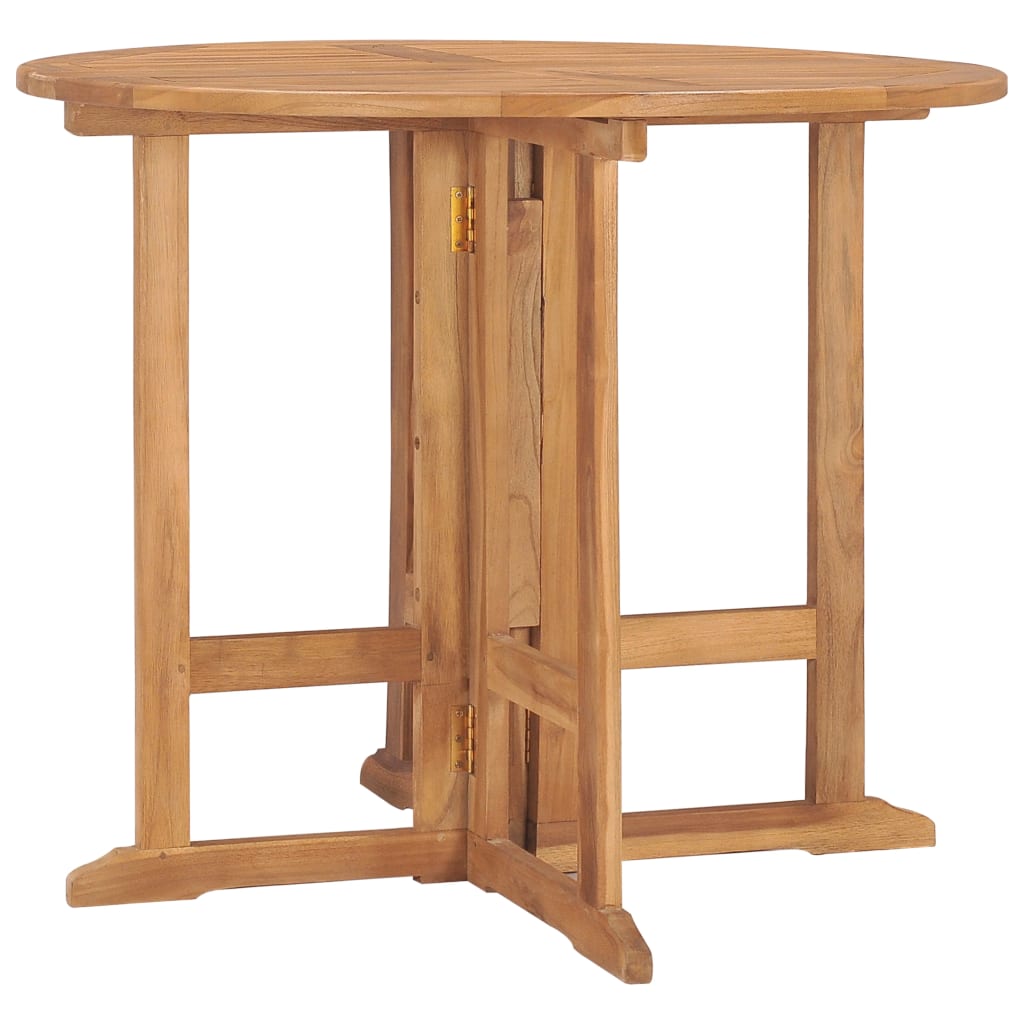 Hopfällbart Trädgårdsbord 90X90X75 Cm Massiv Teak