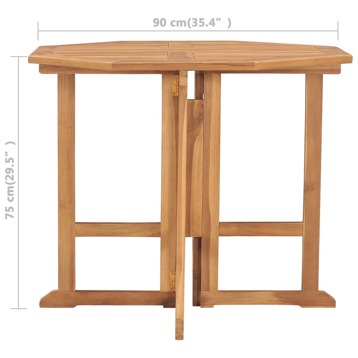 Hopfällbart Trädgårdsbord 90X90X75 Cm Massiv Teak