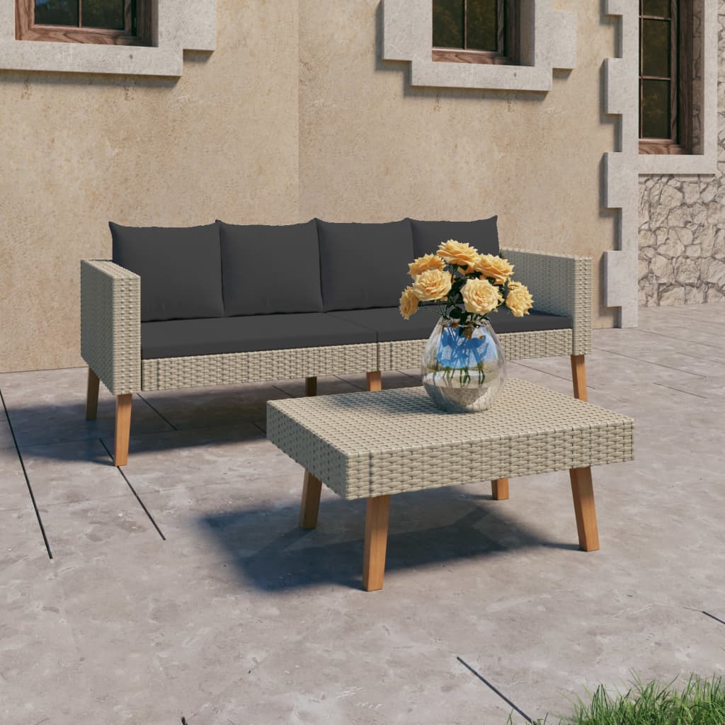 Loungegrupp Med Dynor 6 Delar Konstrotting