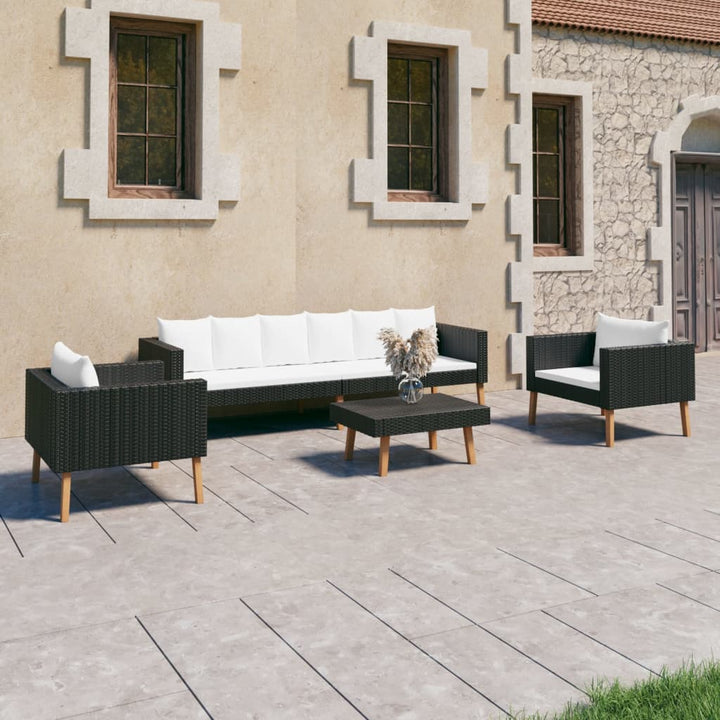Loungegrupp Med Dynor 6 Delar Konstrotting