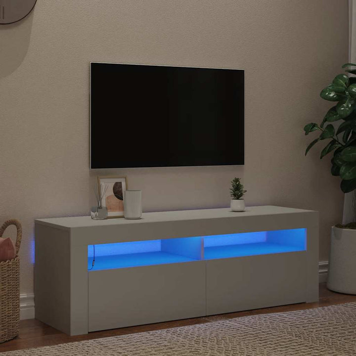 Tv-Bänk Med Led-Belysning Sonoma-Ek 120X35X40 Cm