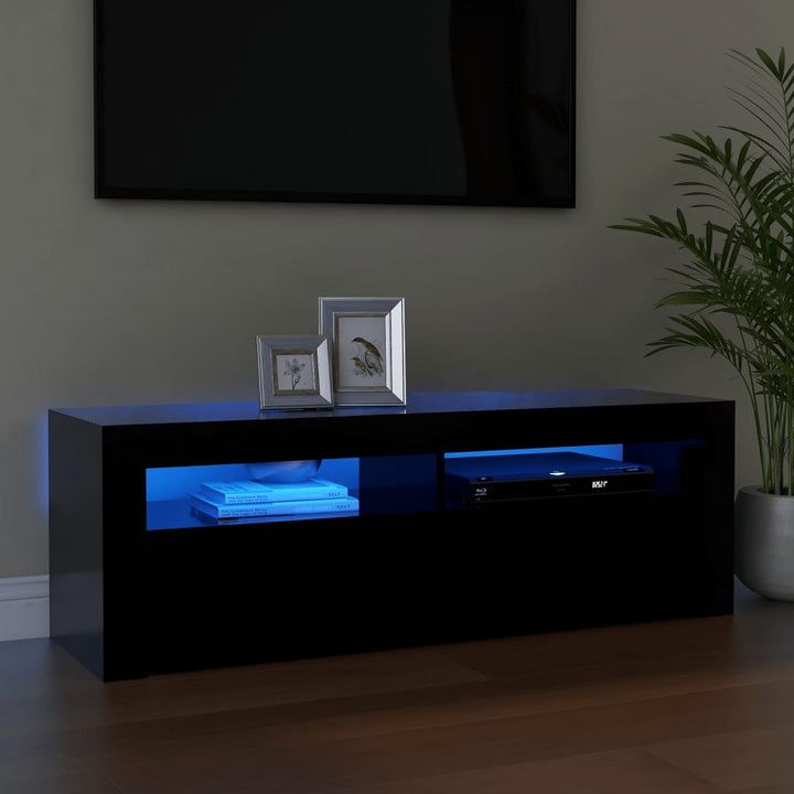 Tv-Bänk Med Led-Belysning Sonoma-Ek 120X35X40 Cm