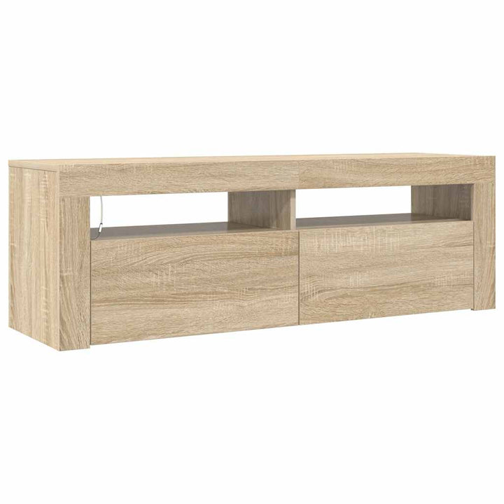 Tv-Bänk Med Led-Belysning Sonoma-Ek 120X35X40 Cm