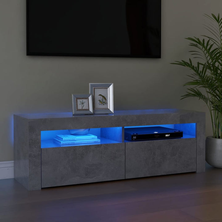 Tv-Bänk Med Led-Belysning Sonoma-Ek 120X35X40 Cm