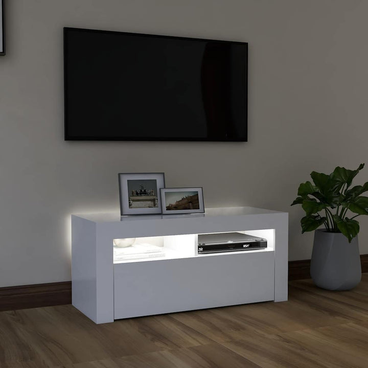 Tv-Bänk Med Led-Belysning 90X35X40 Cm