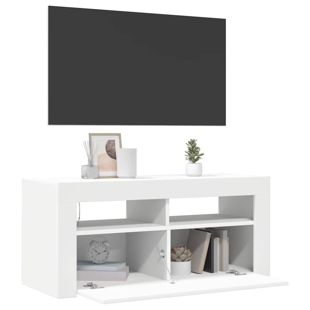 Tv-Bänk Med Led-Belysning 90X35X40 Cm