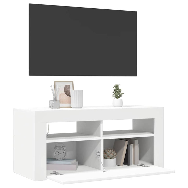 Tv-Bänk Med Led-Belysning 90X35X40 Cm
