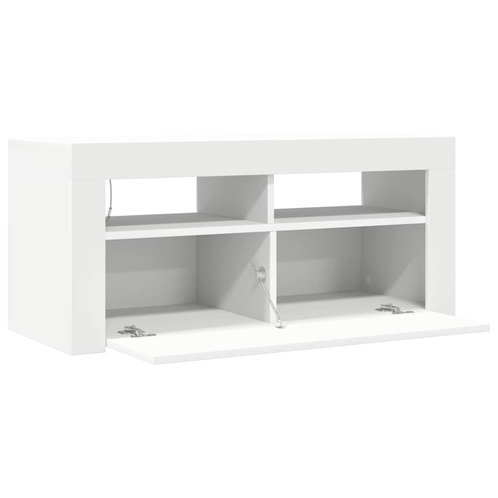 Tv-Bänk Med Led-Belysning 90X35X40 Cm
