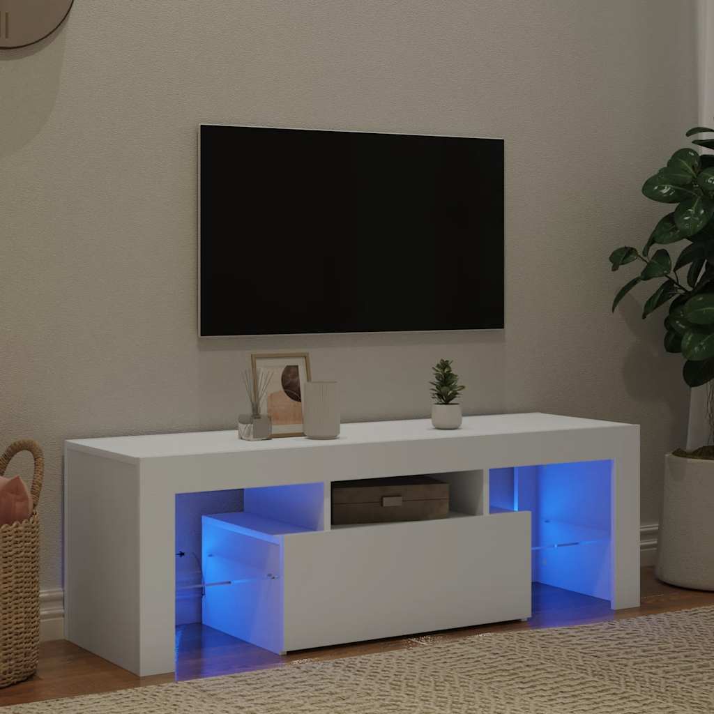 Tv-Bänk Med Led-Belysning 120X35X40 Cm