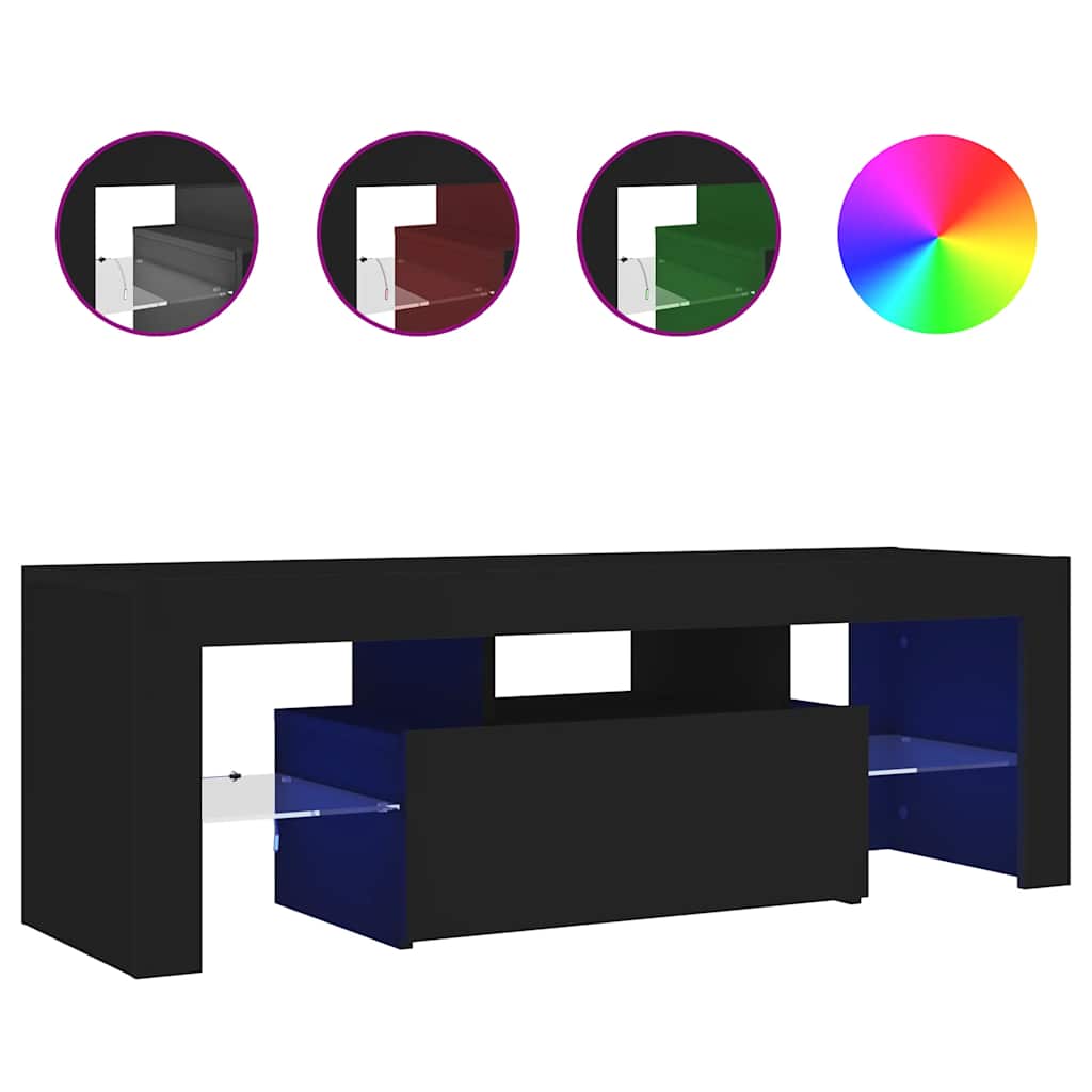 Tv-Bänk Med Led-Belysning 120X35X40 Cm