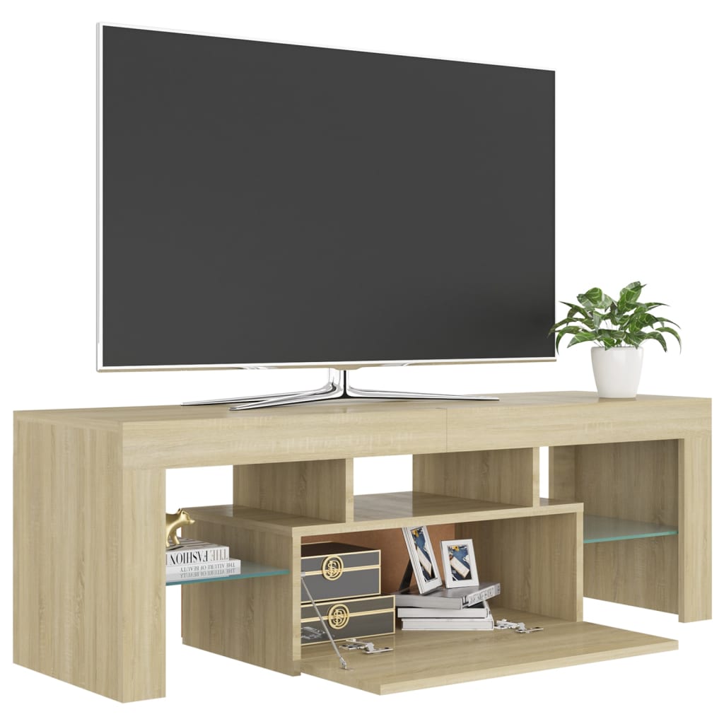 Tv-Bänk Med Led-Belysning Sonomaek 120X35X40 Cm
