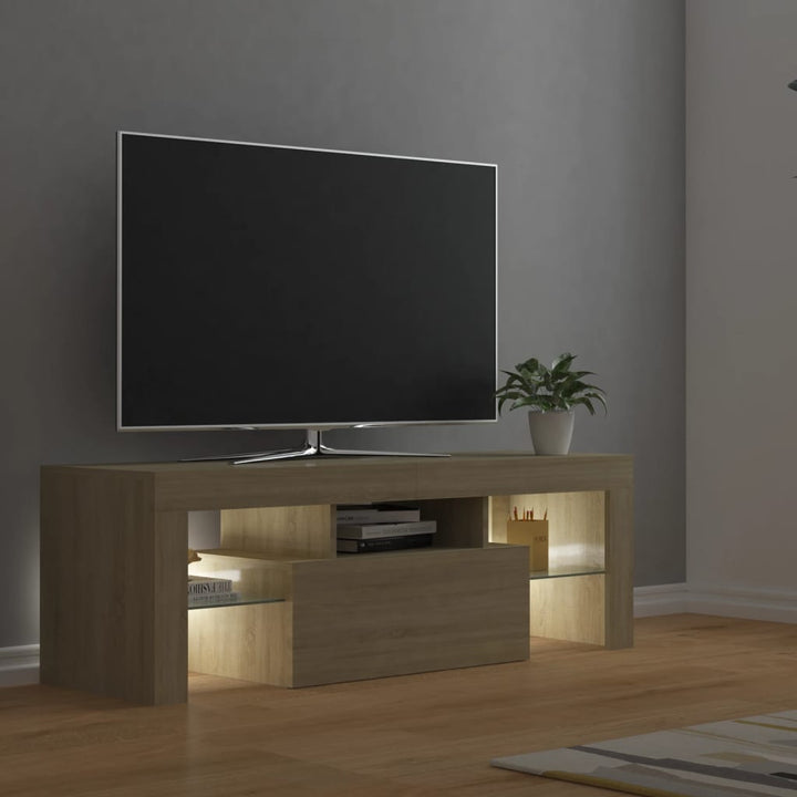 Tv-Bänk Med Led-Belysning Sonomaek 120X35X40 Cm