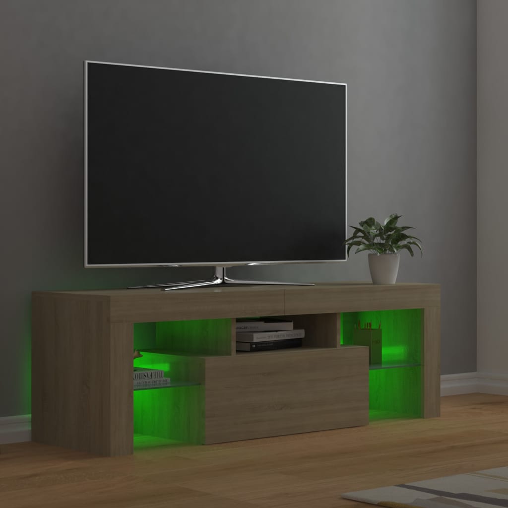 Tv-Bänk Med Led-Belysning Sonomaek 120X35X40 Cm