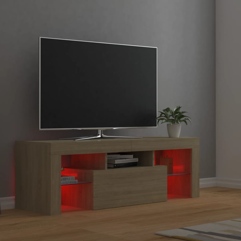 Tv-Bänk Med Led-Belysning Sonomaek 120X35X40 Cm