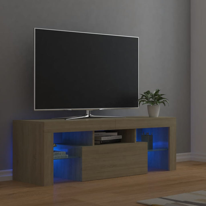 Tv-Bänk Med Led-Belysning Sonomaek 120X35X40 Cm