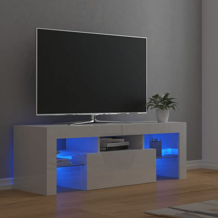 Tv-Bänk Med Led-Lampor Åldrat Trä 120X36,5X40Cm Konstruerat Trä