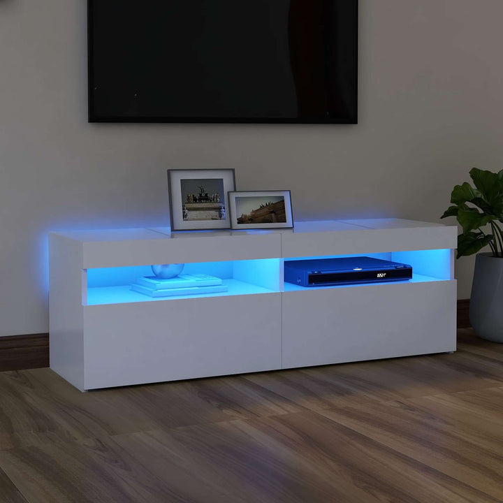 Tv-Bänk Med Led-Lampor 60X35X40 Cm Konstruerat Trä