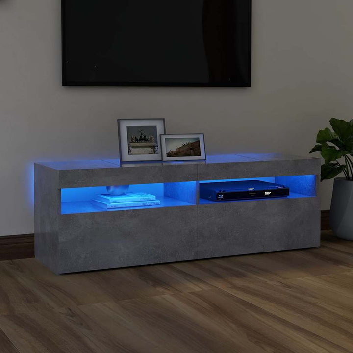 Tv-Bänk Med Led-Lampor 60X35X40 Cm Konstruerat Trä