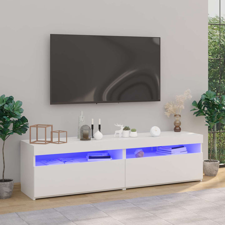 Tv-Bänk Med Led-Lampor 60X35X40 Cm Konstruerat Trä