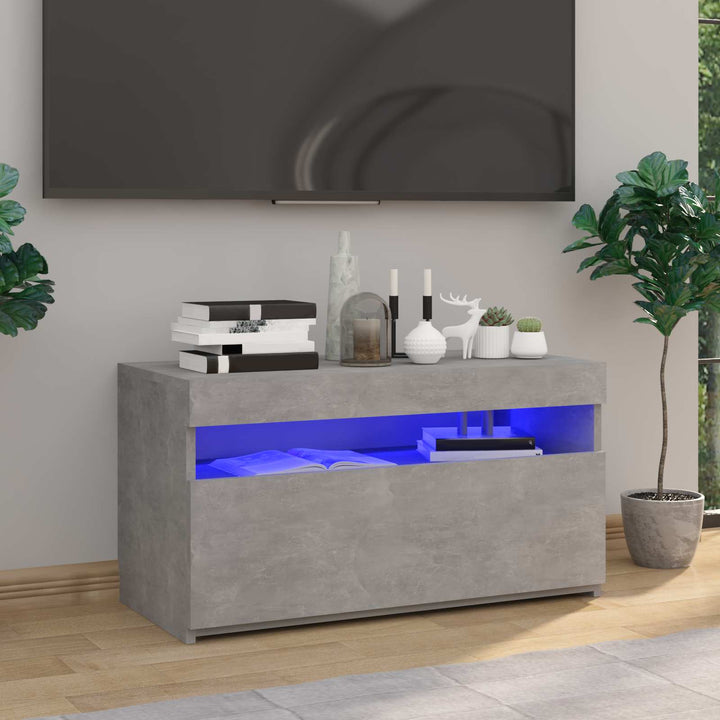Tv-Bänk Med Led-Lampor 60X35X40 Cm Konstruerat Trä