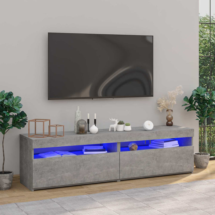 Tv-Bänk Med Led-Lampor 60X35X40 Cm Konstruerat Trä