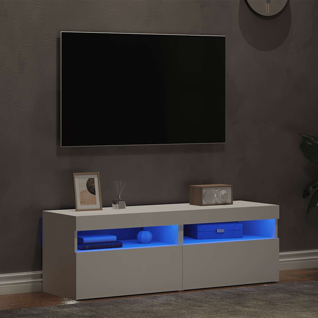 Tv-Bänk Med Led-Lampor 60X35X40 Cm Konstruerat Trä