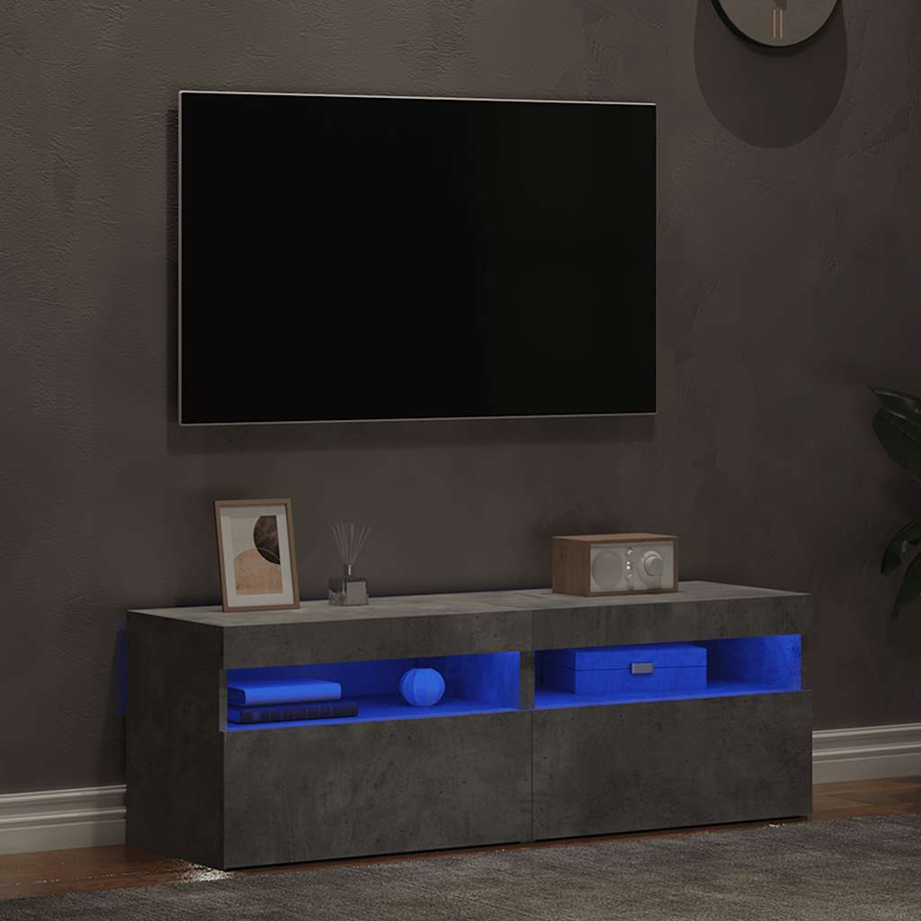 Tv-Bänk Med Led-Lampor 60X35X40 Cm Konstruerat Trä