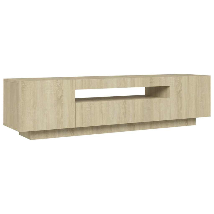 Tv-Bänk Med Led-Belysning Sonoma-Ek 160X35X40 Cm