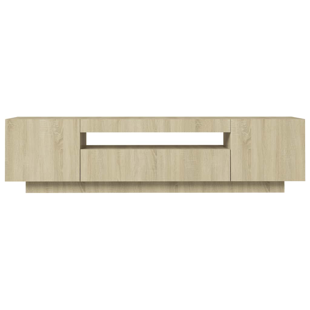 Tv-Bänk Med Led-Belysning Sonoma-Ek 160X35X40 Cm