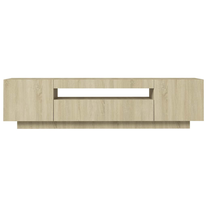 Tv-Bänk Med Led-Belysning Sonoma-Ek 160X35X40 Cm