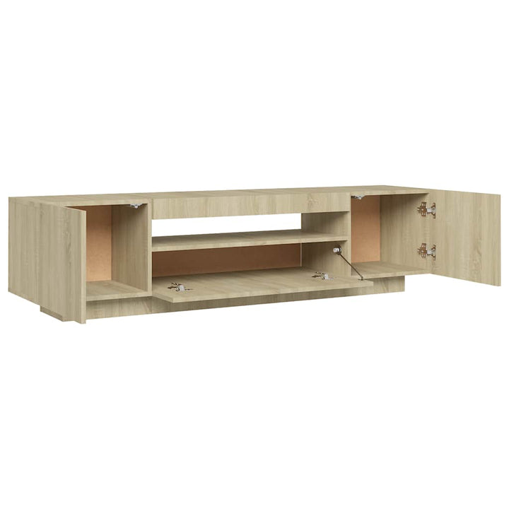 Tv-Bänk Med Led-Belysning Sonoma-Ek 160X35X40 Cm