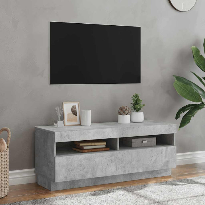 Tv-Bänk Med Led-Lampor 100X35X40 Cm Konstruerat Trä