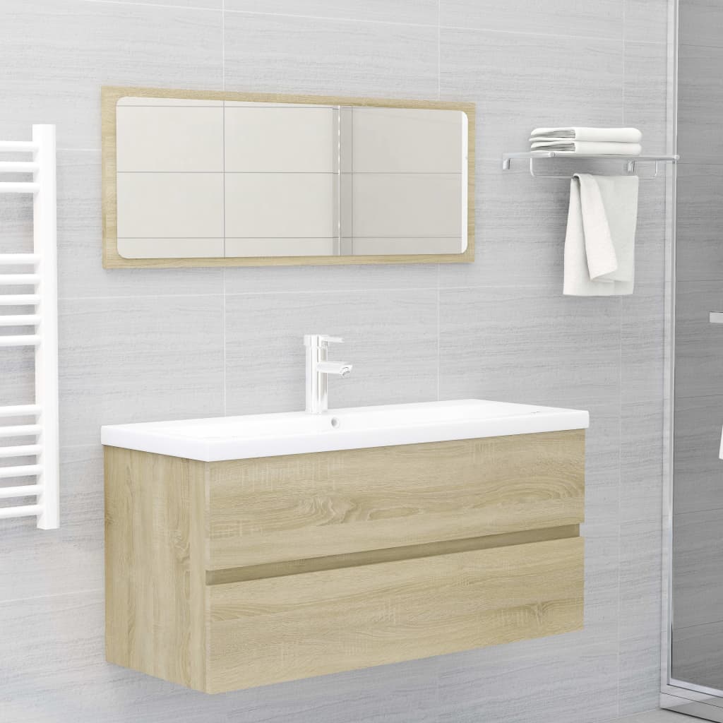 Tvättställsskåp Sonoma-Ek 100X38,5X45 Cm Konstruerat Trä