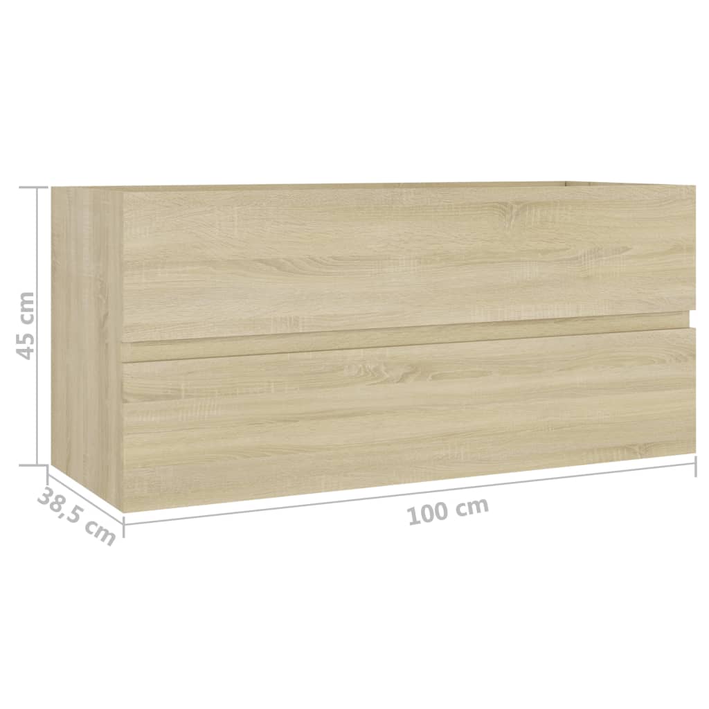 Tvättställsskåp Sonoma-Ek 100X38,5X45 Cm Konstruerat Trä
